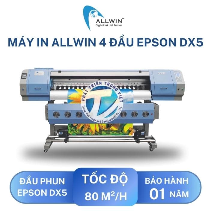 Máy In Decal PP Allwin EP 180 4 Đầu Phun Nhật Epson DX5